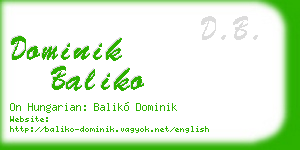 dominik baliko business card
