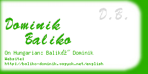 dominik baliko business card